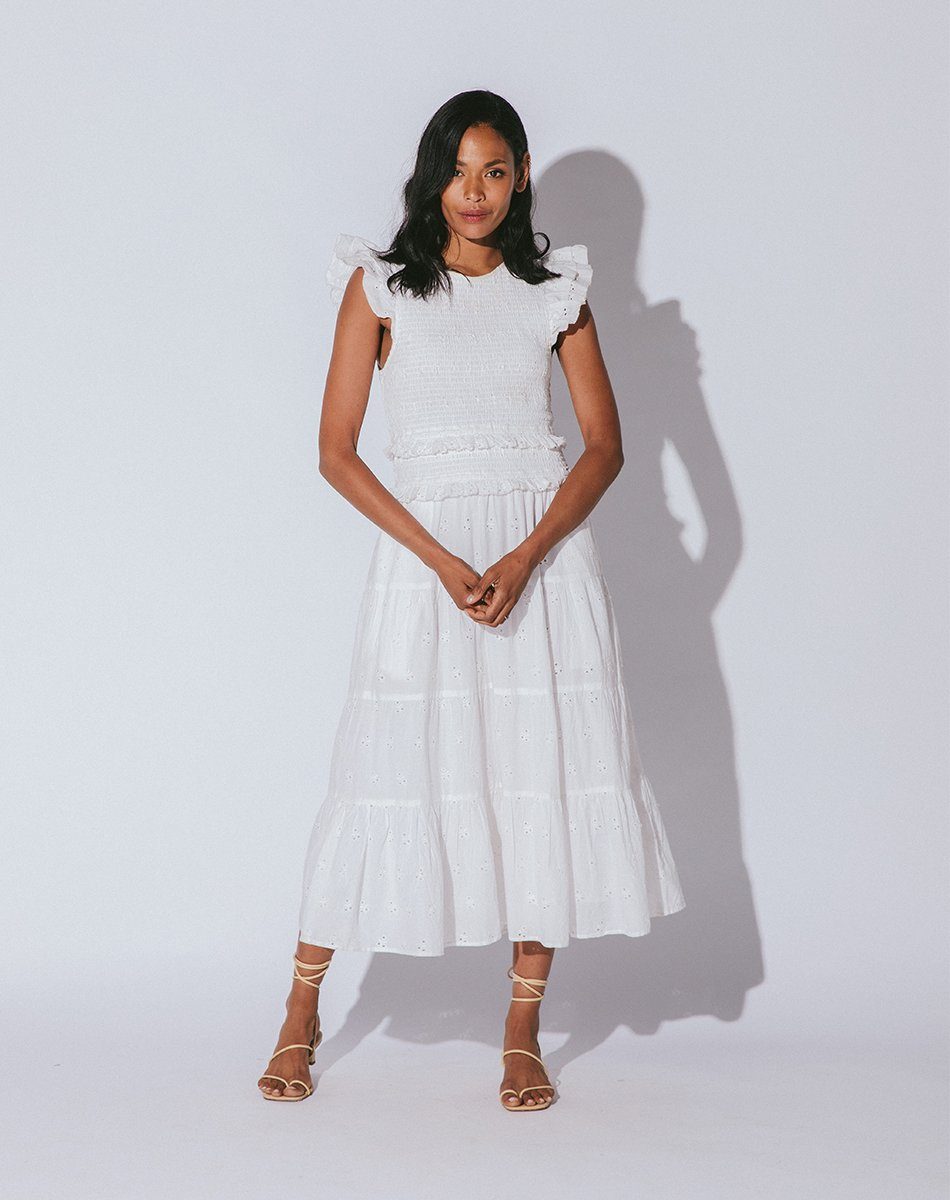 Shop Emmy Midi Dress White | Cleobella